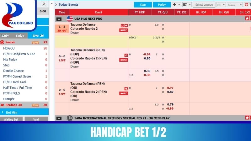 Handicap Bet 1/2 (half a goal)