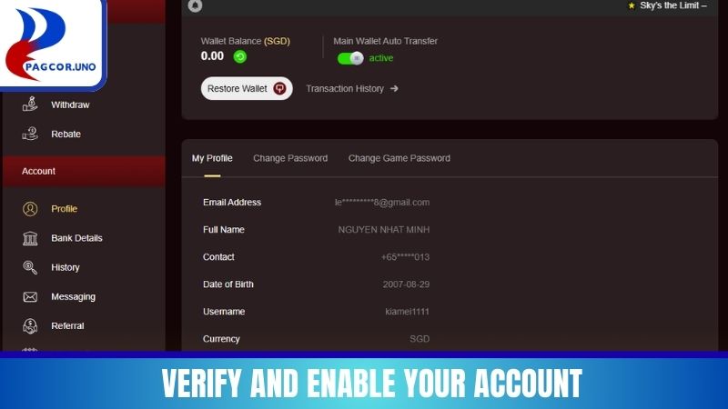 Verify and enable your account