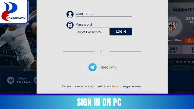 Sign in on PC
