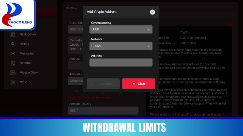 Withdrawal limits